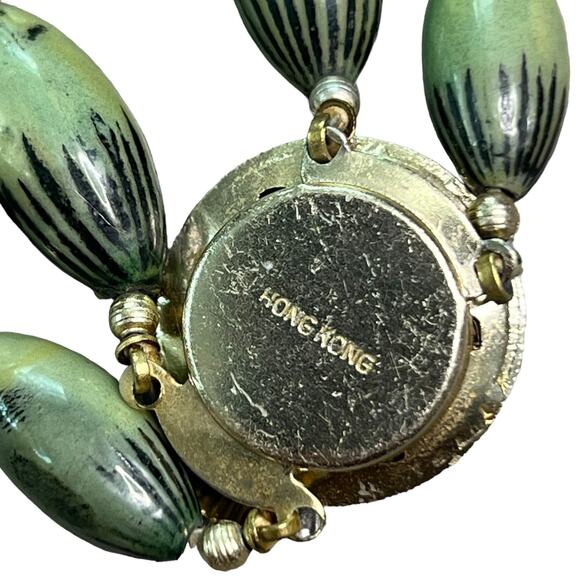 Vintage Green Beaded Layered 2 Strand Necklace 20.25” - Picture 4 of 7